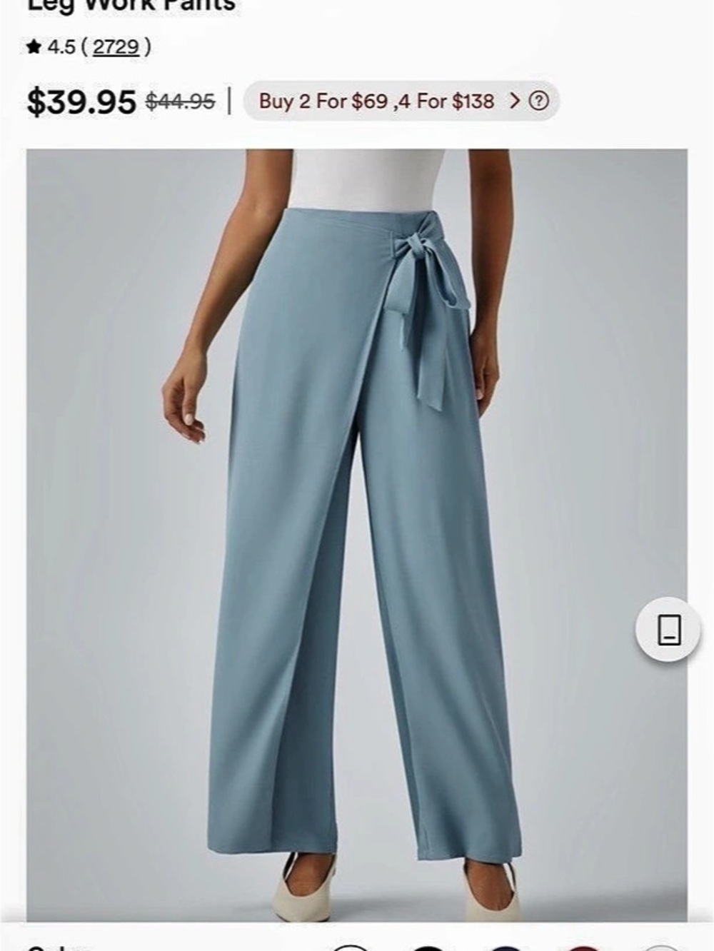 Halara Breezeful High Waisted Crossover Quick Dry Resort Pants with Pockets Wide